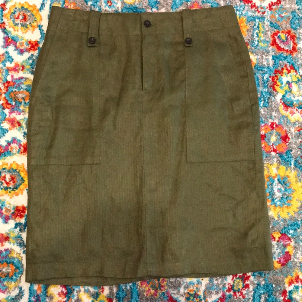 J. Crew linen cargo pencil skirt